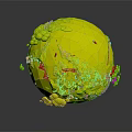 3D Globe Model With Blue Ocean Green Land White Clouds And Glaciers