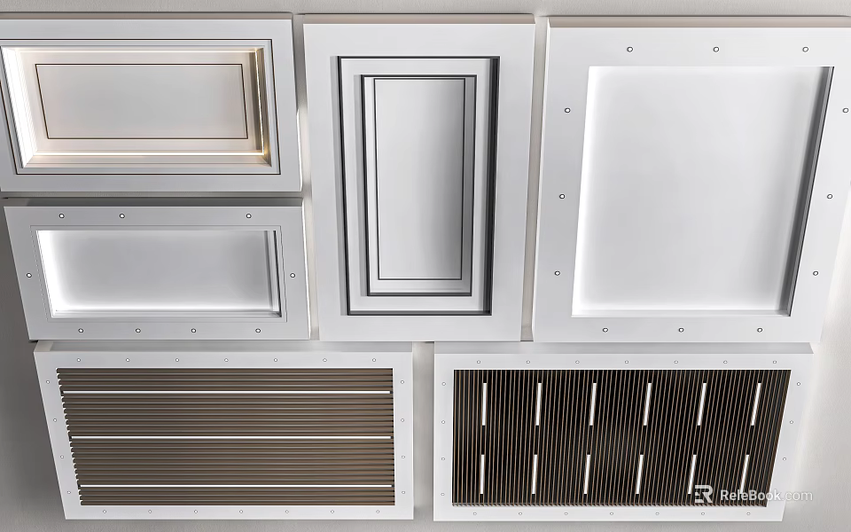 Variety Of Ceiling Panel Designs For Decoration 3d model