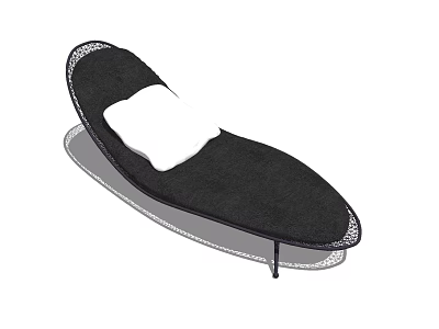 Comfortable Black Bean Bag Chair With White Cushion And Mesh Edge Design 3d model