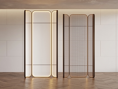 Modern metal partition luminous partition screen partition 3d model