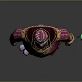 Luxurious Royal Character With Ornate Purple Robe Jeweled Accessories And Floating Gemstones