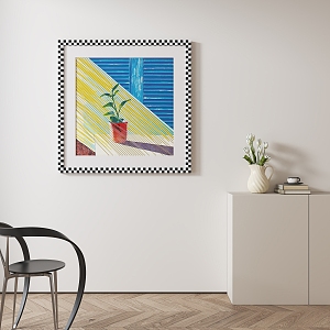 Art Decorative Painting Checkerboard Hanging Painting 3d model