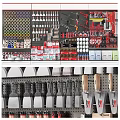 Tool Organizer Shelf with Wrenches Screwdrivers Tape Measures Toolboxes and Hardware Supplies
