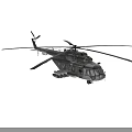 Large Transport Helicopter With Multiple Rotors Green White Fuselage Windows And Landing Gear