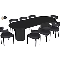 Modern Rectangular Wooden Dining Table Set With Upholstered Chairs And Neutral Tones
