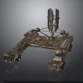 Futuristic Sci-Fi Spaceship Model Featuring Complex Structure Multiple Modules And Antennas