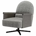 Gray Upholstered Accent Chair with Armrests Black Metal Cross Leg Modern Living Room Furniture