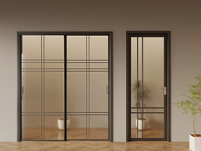 Modern glass door 3d model