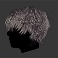 Game Movie Character With Silver White Short Messy Layered Hairstyle