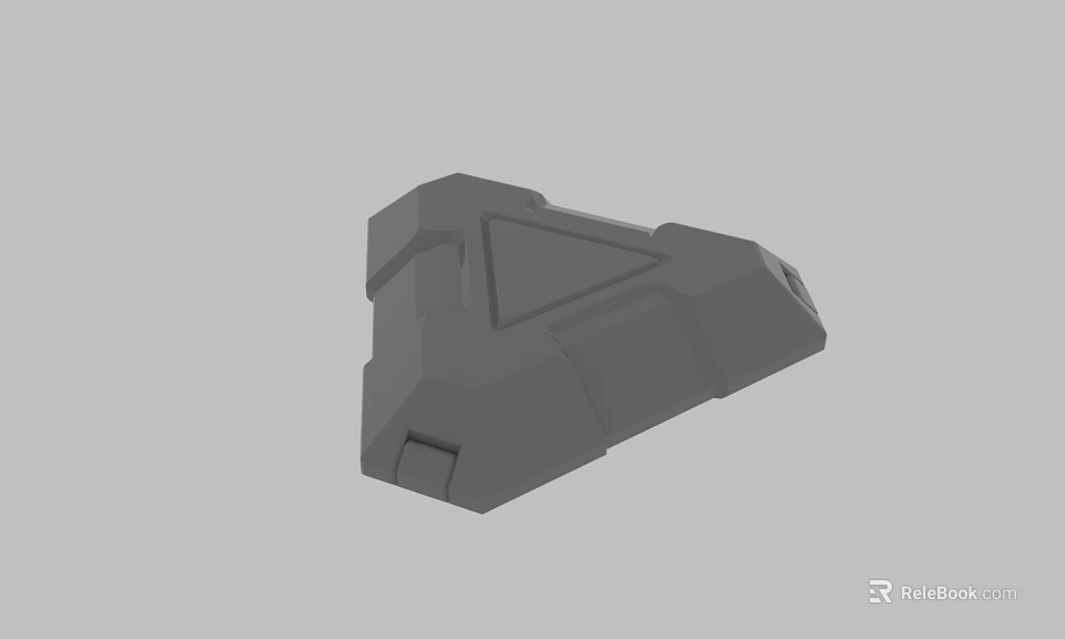 Gray Industrial Component 3D Model With Triangular Structure And Angular Design 3d model 