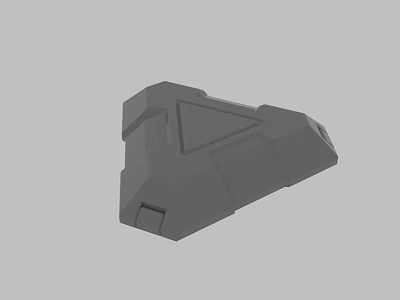 Gray Industrial Component 3D Model With Triangular Structure And Angular Design 3d model