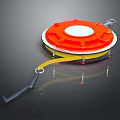 Portable Retractable Tape Measure With Orange Case Yellow Tape And Metal Hook