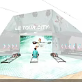 LE TOUR CITY Experience Zone With Surfing Scene Simulated Water Floor Seats And Pedal Devices