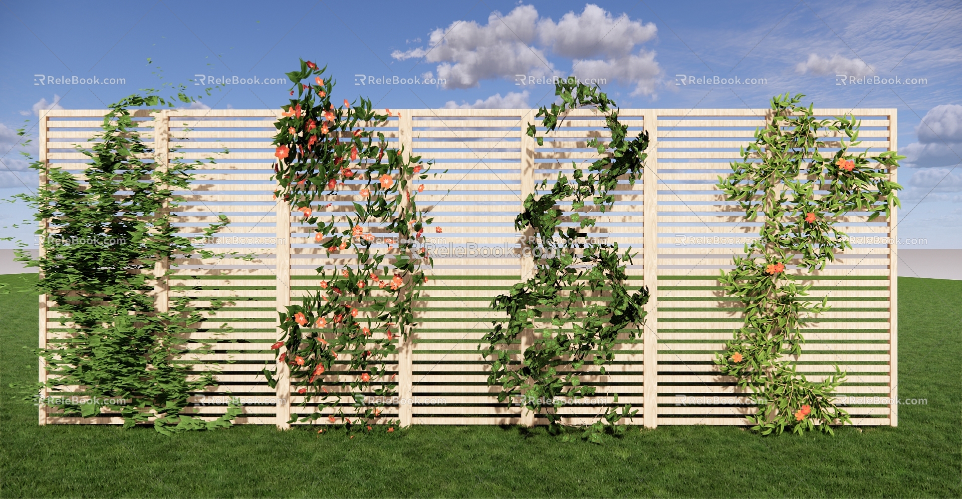 Modern Vine Vine Plant Climbing Wall Plant Creeper Campsis Flower Climbing Vine Rose Vine Plant Wall 3d model