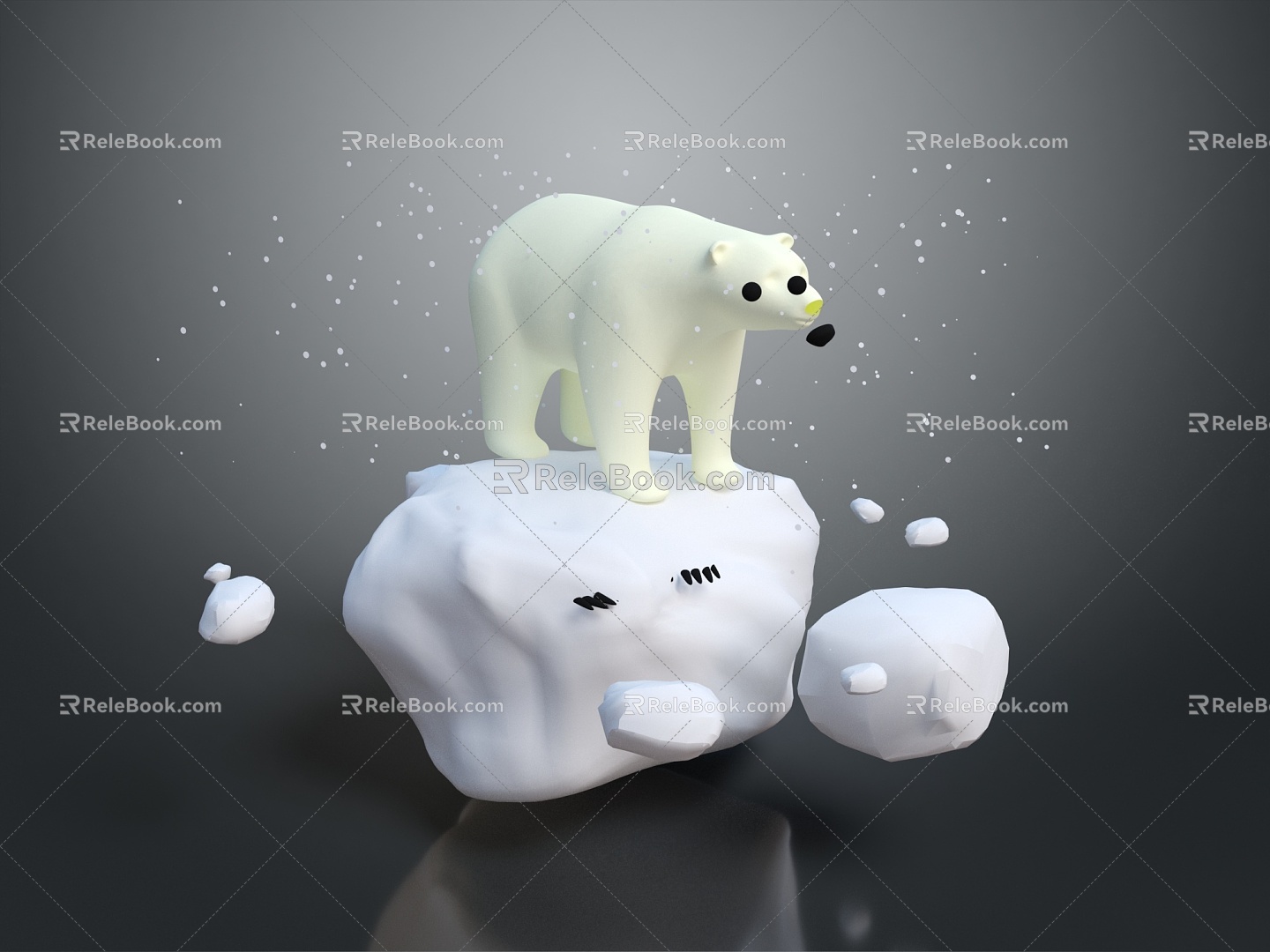 Modern polar bear big bear small bear 3d model