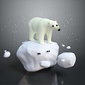 Modern polar bear big bear small bear 3d model