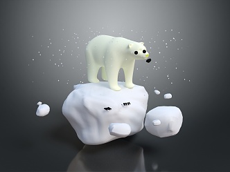 Modern polar bear big bear small bear 3d model