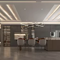 Modern Minimalist Open Dining And Living Room With Custom Dark Cabinetry And Elegant Linear Lighting