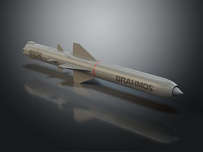 BrahMos Supersonic Tactical Weapon Missile with Advanced Aerodynamic Design for Precision Military Strike 3d model