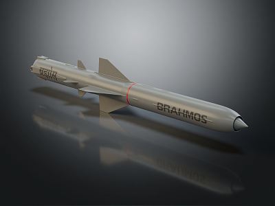 modern missile Brahmos missile 3d model