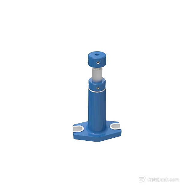 Blue Adjustable Support Column Device With Base And Top Mounting Component 3d model 