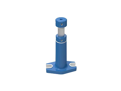 Blue Adjustable Support Column Device With Base And Top Mounting Component 3d model