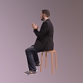 Seat Chair Men Suit Men Applause Men 3d model