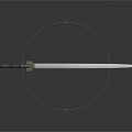 Traditional Decorative Sword With Metal Blade And Blue Gold Ornamental Hilt As Historical Weapon