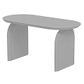 Modern Wooden Table With Curved Tabletop And Arch Shaped Legs Design