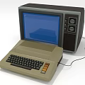 Vintage Computer System With Retro CRT Monitor Beige Keyboard And Classic Design