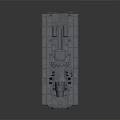 Gray Military Tank 3D Render With Long Cannon Tracked Chassis And Metal Railings