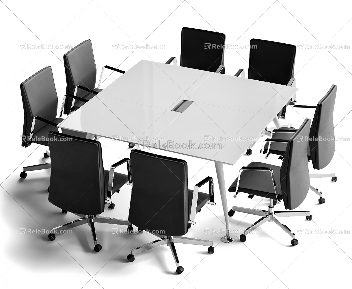 Modern Office Conference Table Negotiation Table and Chair Office Chair 3d model