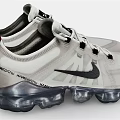 Nike VaporMax White Mesh Shoes With Black Logo And Transparent Air Cushion Sole