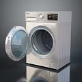 LG Silver Washing Machine With Open Door Displaying Drum And Control Panel