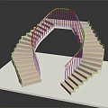 Modern Spiral Staircase With Wooden Handrail Black Railings And Light Colored Steps