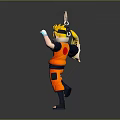 Anime Character Keychain Figure With Orange Outfit Yellow Hair And Headband