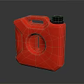 Red Industrial Plastic Jerry Can with Black Cap and Handle Design