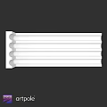 White Structural Component With Multiple Parallel Strips For Architectural Design
