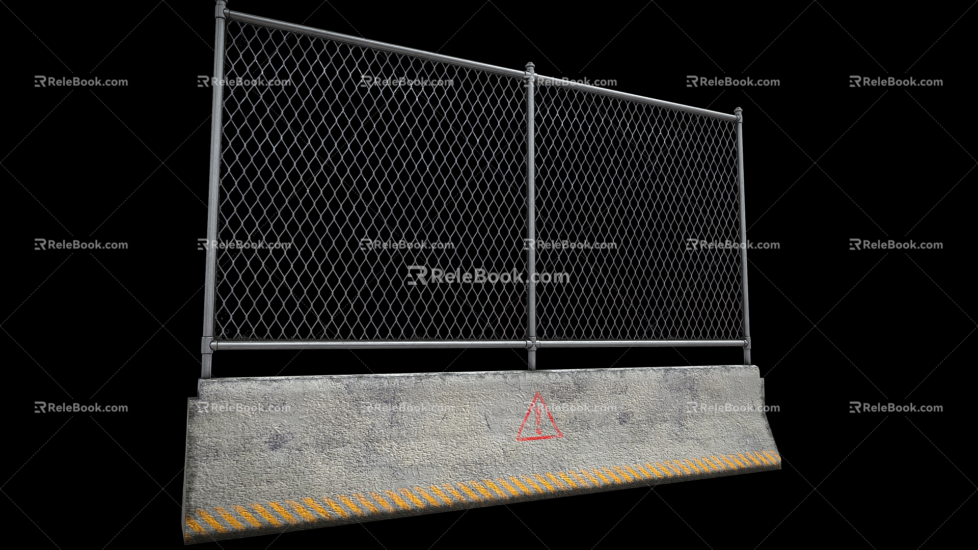 Fence Concrete Railing Fence Iron Fence Iron Railing Enclosure 3d model