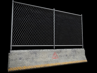 Fence Concrete Railing Fence Iron Fence Iron Railing Enclosure 3d model