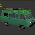 minibus minivan driverless bus school bus van box car 3d model