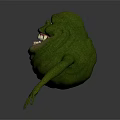 Green Monster Game Movie Character With Big Eyes Grinning Mouth And Long Limbs