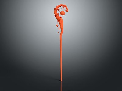 modern scepter ancient scepter walking stick ancient walking stick 3d model