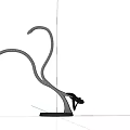 Modern Table Lamp With Flexible Curved Arm And Metallic Base Design