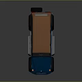 Blue Off Road SUV With Orange Roof Large Tires And Side Steps