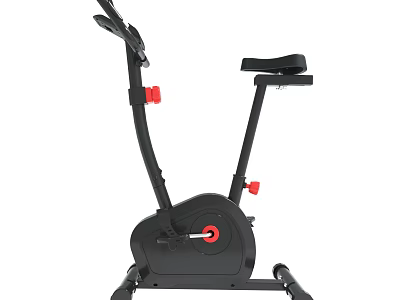 Indoor Exercise Bike With Black Frame Red Accents And Adjustable Seat 3d model