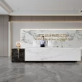 Company Front Desk Background Wall Reception Area Bar Desk Reception Desk Lobby Simple Lobby 3d model