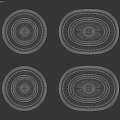 Multiple Marble Patterned Round Trays In Black And White Decorative Design