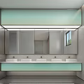 Modern Public Restroom Interior With Wooden Stalls Urinals And Gray Floor