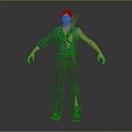 Archer Adventurer In Blue Shirt Brown Pants With Wolf Creature Companion